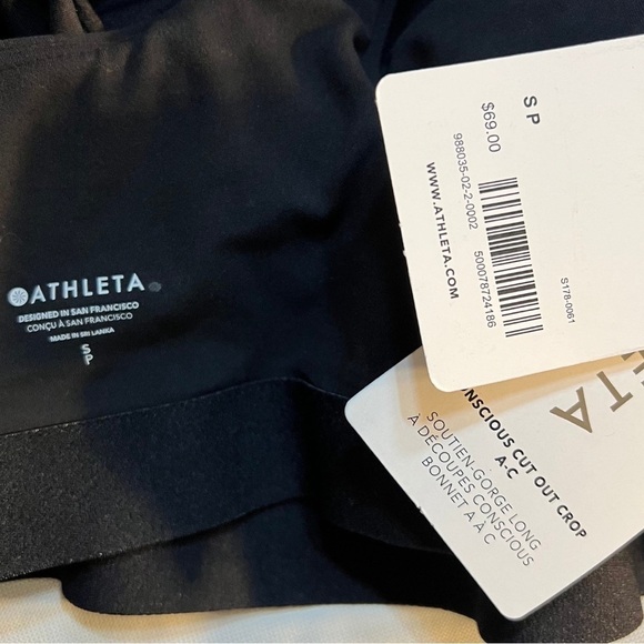 Athleta [NWT Small] Conscious Crop Black Cut-Out Sports Bra - Picture 10 of 11